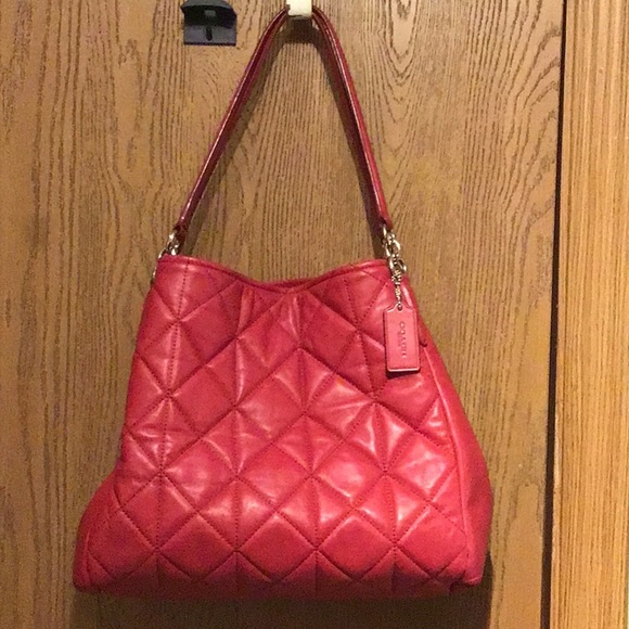 Coach Handbags - Coach Phoebe Shoulder Bag Red Quilted Leather